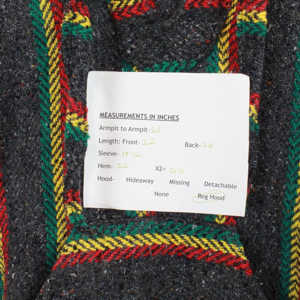 Yarina Baja Bohemian Hippie Style Drug Rug Pullover Hooded Sweater Size S - Picture 8 of 8